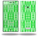 Skull And Crossbones Pattern Green - Decal Style Skin (fits Nokia Lumia 928)