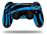 WraptorSkinz Skin compatible with Sony PS4 Dualshock Controller PlayStation 4 Original Slim and Pro Zebra Blue (CONTROLLER NOT INCLUDED)