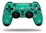 WraptorSkinz Skin compatible with Sony PS4 Dualshock Controller PlayStation 4 Original Slim and Pro Paper Planes Turquoise (CONTROLLER NOT INCLUDED)