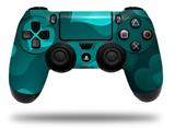 WraptorSkinz Skin compatible with Sony PS4 Dualshock Controller PlayStation 4 Original Slim and Pro Bokeh Hearts Neon Teal (CONTROLLER NOT INCLUDED)