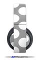 Vinyl Decal Skin Wrap compatible with Original Sony PlayStation 4 Gold Wireless Headphones Kearas Polka Dots Whtie On Gray (PS4 HEADPHONES  NOT INCLUDED)