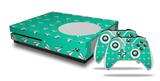 WraptorSkinz Decal Skin Wrap Set works with 2016 and newer XBOX One S Console and 2 Controllers Paper Planes Turquoise