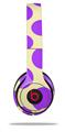 WraptorSkinz Skin Decal Wrap compatible with Beats Solo 2 and Solo 3 Wireless Headphones Kearas Polka Dots Purple On Cream (HEADPHONES NOT INCLUDED)