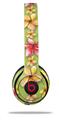 WraptorSkinz Skin Decal Wrap compatible with Beats Solo 2 and Solo 3 Wireless Headphones Beach Flowers Sage Green (HEADPHONES NOT INCLUDED)