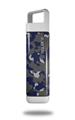 Skin Decal Wrap for Clean Bottle Square Titan Plastic 25oz WraptorCamo Old School Camouflage Camo Blue Navy (BOTTLE NOT INCLUDED)