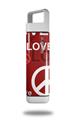Skin Decal Wrap for Clean Bottle Square Titan Plastic 25oz Love and Peace Red (BOTTLE NOT INCLUDED)