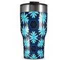 WraptorSkinz Skin Wrap compatible with 2017 and newer RTIC Tumblers 30oz Abstract Floral Blue (TUMBLER NOT INCLUDED)