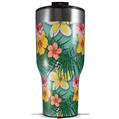 Skin Wrap Decal for 2017 RTIC Tumblers 40oz Beach Flowers 02 Seafoam Green (TUMBLER NOT INCLUDED)