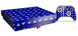 Skin Wrap for XBOX One X Console and Controller Paper Planes Royal Blue