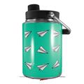 Skin Decal Wrap for Yeti Half Gallon Jug Paper Planes Turquoise - JUG NOT INCLUDED by WraptorSkinz