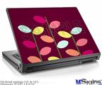 Laptop Skin (Small) - Plain Leaves On Burgundy