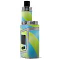 Skin Decal Wrap for Smok AL85 Alien Baby Two Tone Waves Neon Green Teal VAPE NOT INCLUDED