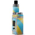 Skin Decal Wrap for Smok AL85 Alien Baby Two Tone Waves Yellow Teal VAPE NOT INCLUDED