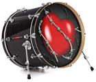 Vinyl Decal Skin Wrap for 22" Bass Kick Drum Head Barbwire Heart Red - DRUM HEAD NOT INCLUDED