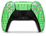 WraptorSkinz Skin Wrap compatible with the Sony PS5 DualSense Controller Skull And Crossbones Pattern Green (CONTROLLER NOT INCLUDED)