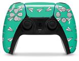 WraptorSkinz Skin Wrap compatible with the Sony PS5 DualSense Controller Paper Planes Turquoise (CONTROLLER NOT INCLUDED)