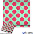 Decal Skin compatible with Sony PS3 Slim Kearas Polka Dots Pink And Blue