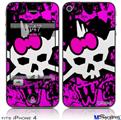 iPhone 4 Decal Style Vinyl Skin - Punk Skull Princess (DOES NOT fit newer iPhone 4S)