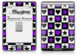 Purple Hearts And Stars - Decal Style Skin (fits 4th Gen Kindle with 6inch display and no keyboard)