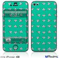 iPhone 4S Decal Style Vinyl Skin - Paper Planes Turquoise